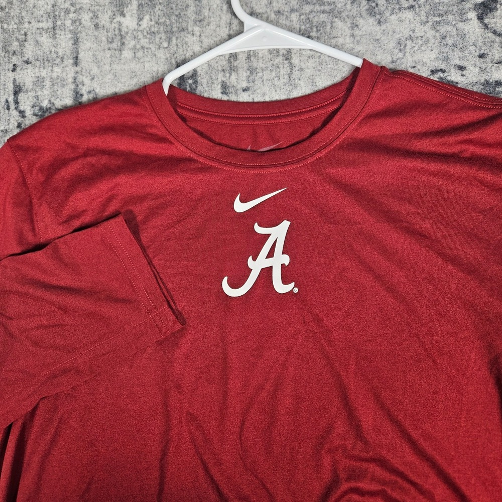 Nike Alabama Crimson Tide Long Sleeve Shirt Mens Large Red NCAA Football Dri Fit